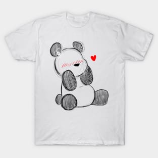 Blushing Panda (Black) T-Shirt